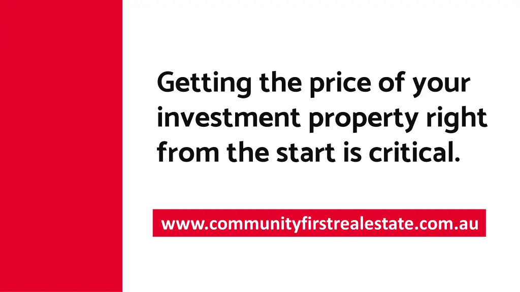 getting the price of your investment property