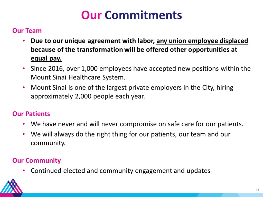 our commitments