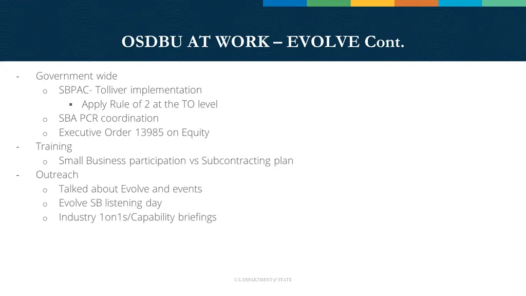 osdbu at work evolve cont