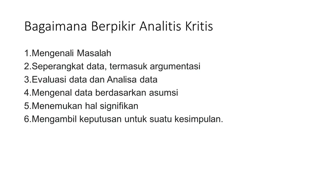 bagaimana berpikir analitis kritis