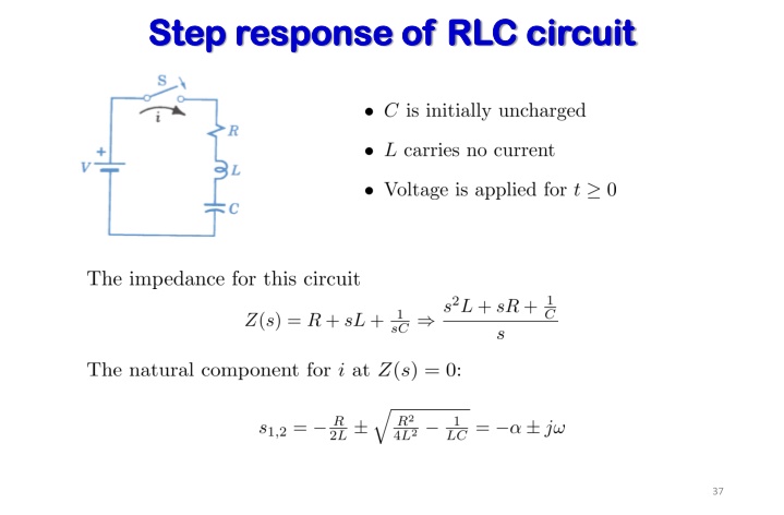 step response of rlc circuit step response 2