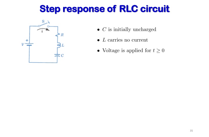 step response of rlc circuit step response