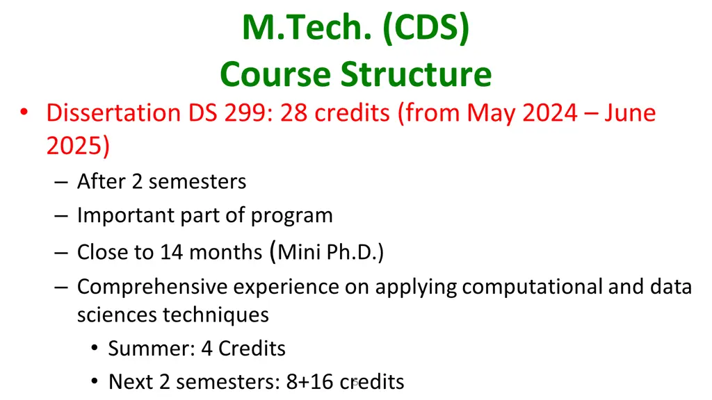 m tech cds course structure