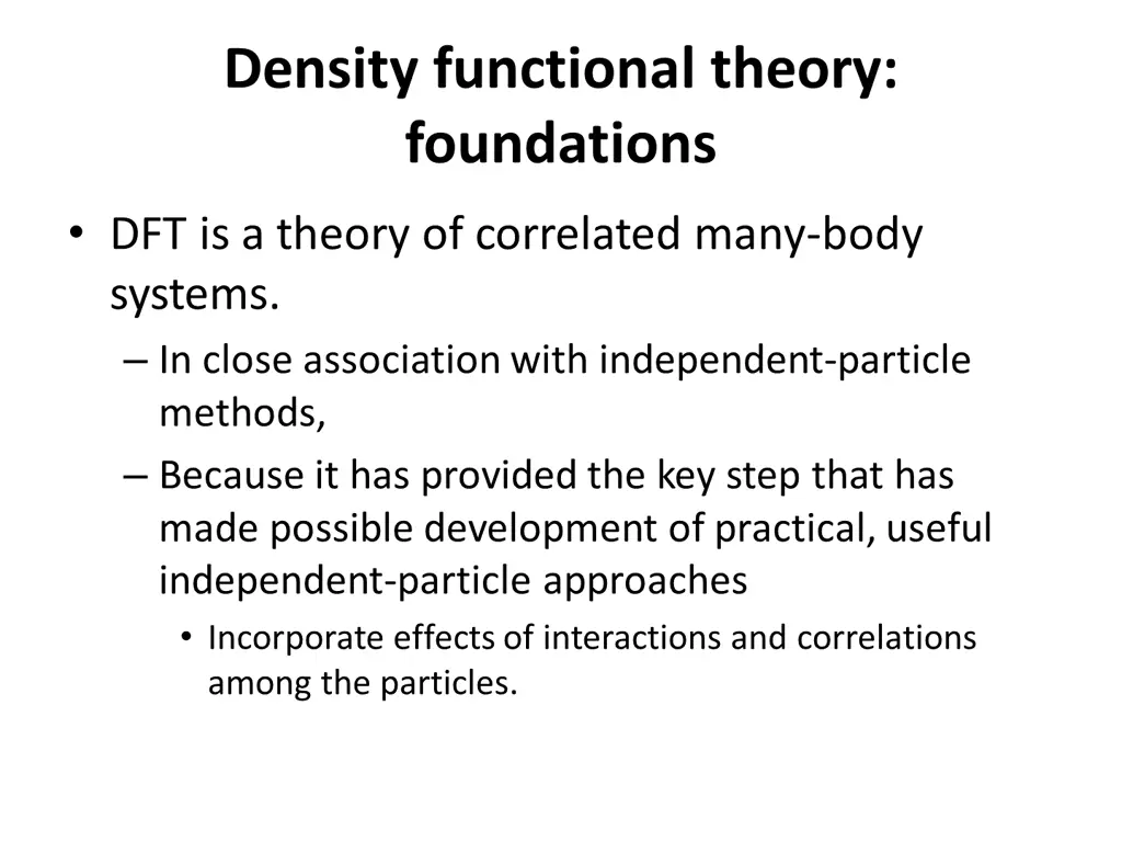 density functional theory foundations
