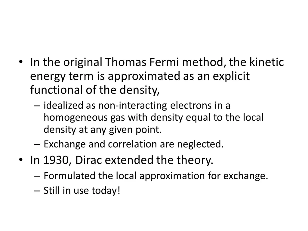 in the original thomas fermi method the kinetic