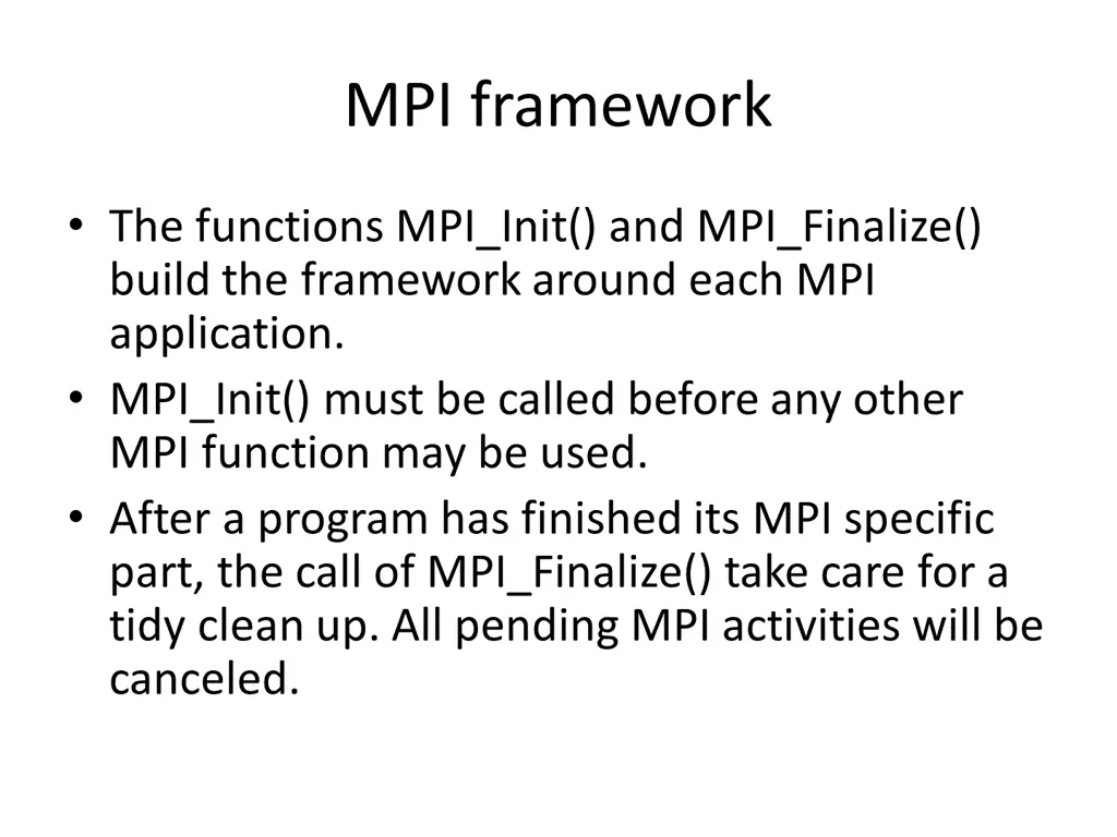 mpi framework