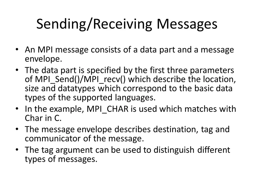 sending receiving messages