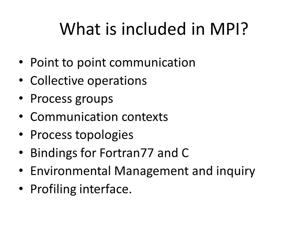 what is included in mpi