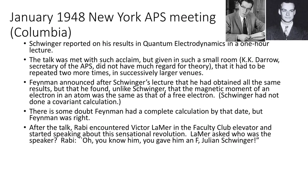 january 1948 new york aps meeting columbia