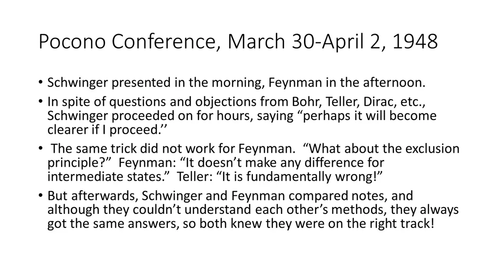 pocono conference march 30 april 2 1948