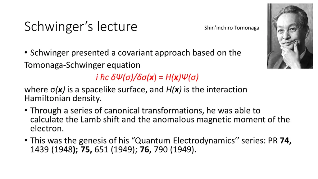 schwinger s lecture