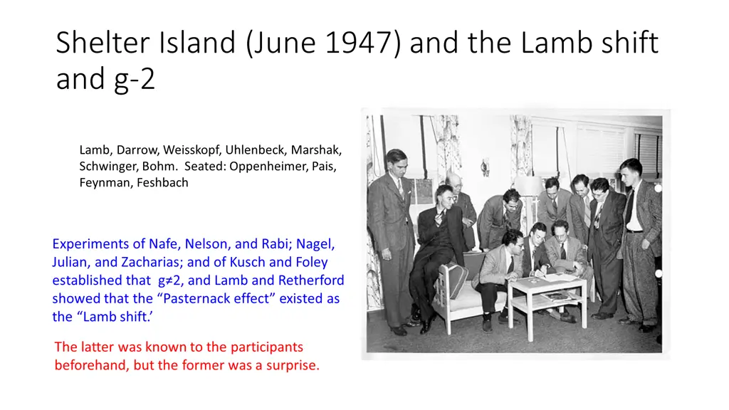 shelter island june 1947 and the lamb shift