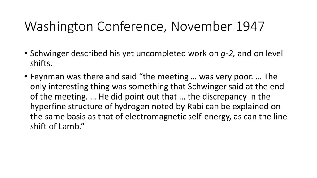 washington conference november 1947