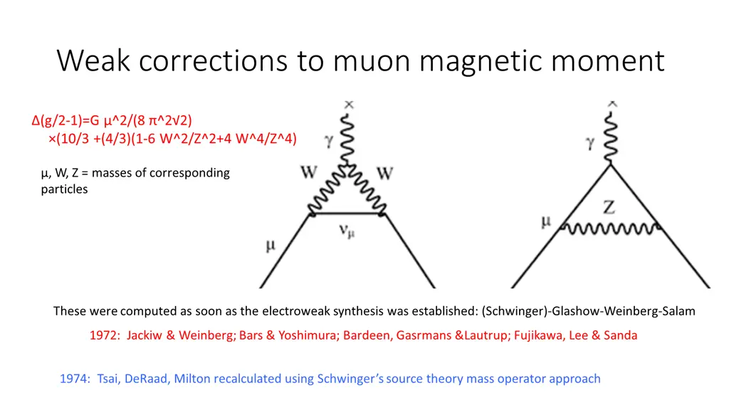 weak corrections to muon magnetic moment