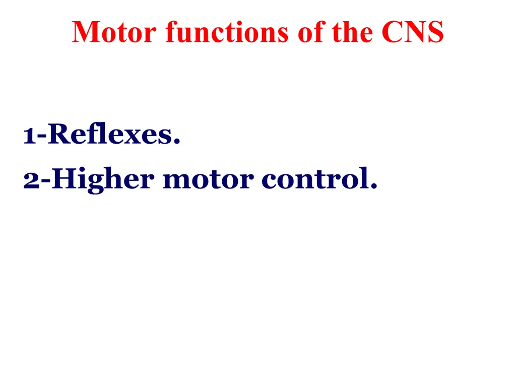 motor functions of the cns 1