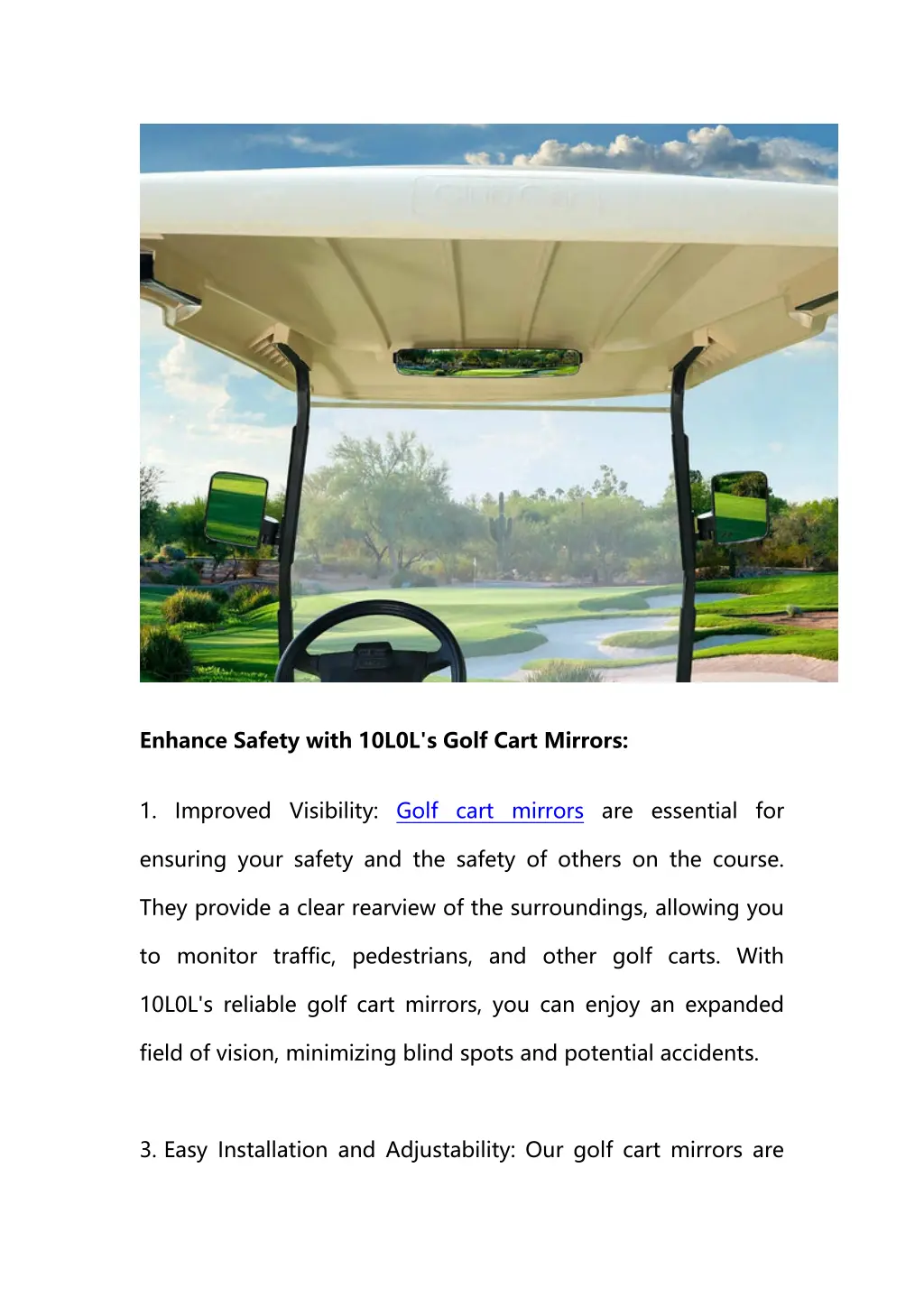 enhance safety with 10l0l s golf cart mirrors