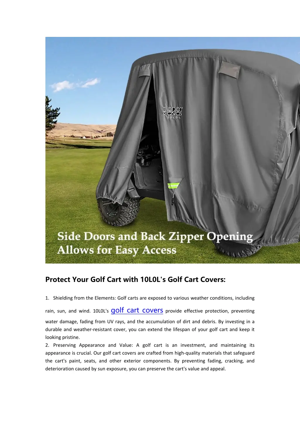 protect your golf cart with 10l0l s golf cart