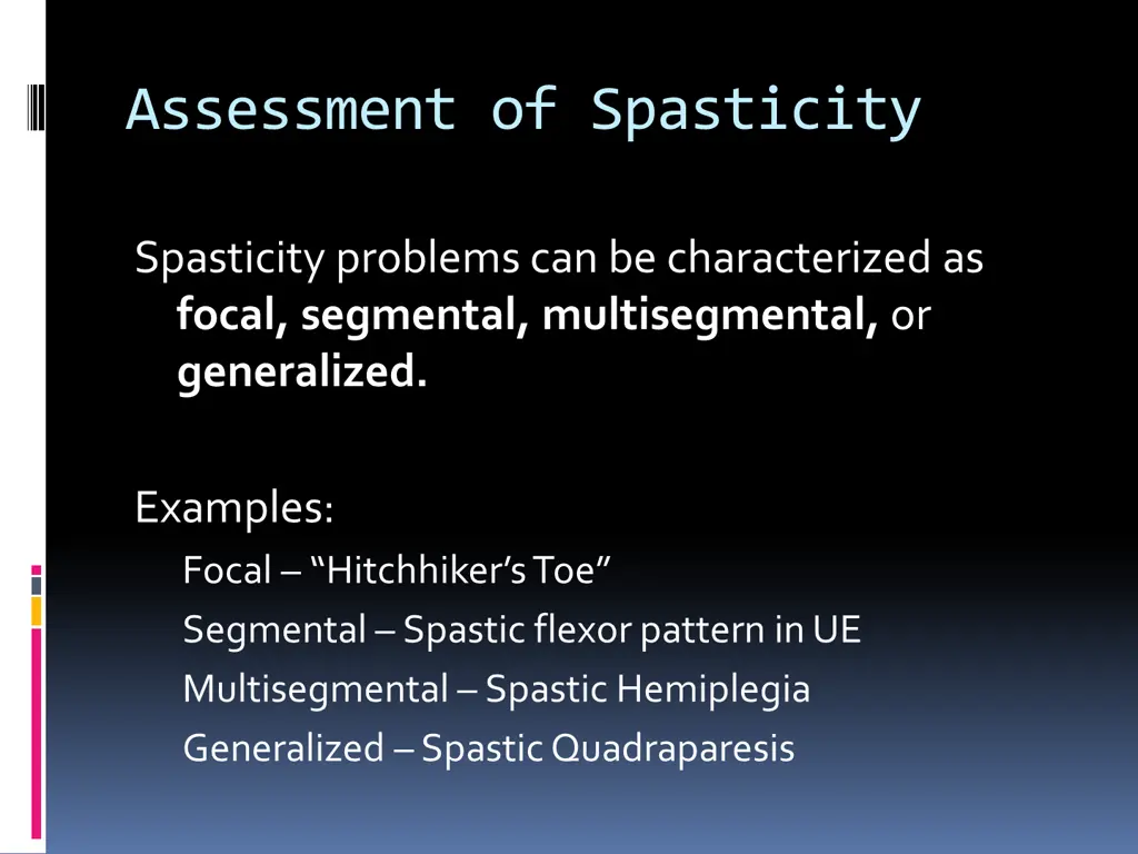 assessment of spasticity