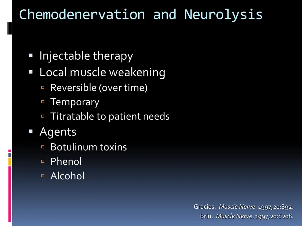 chemodenervation and neurolysis