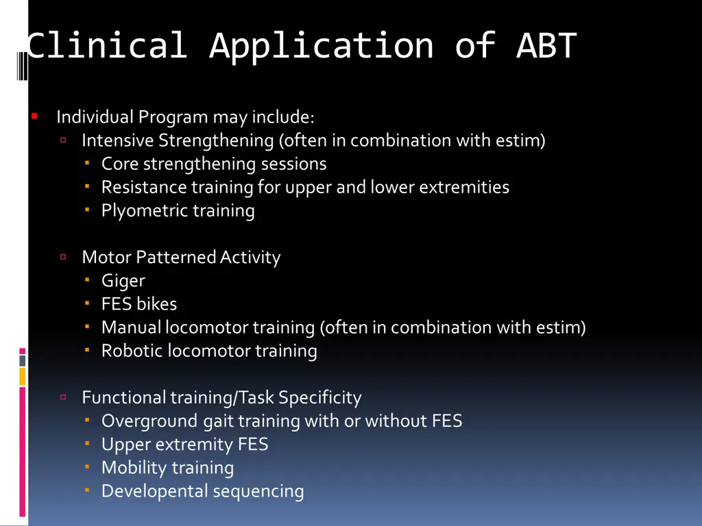 clinical application of abt