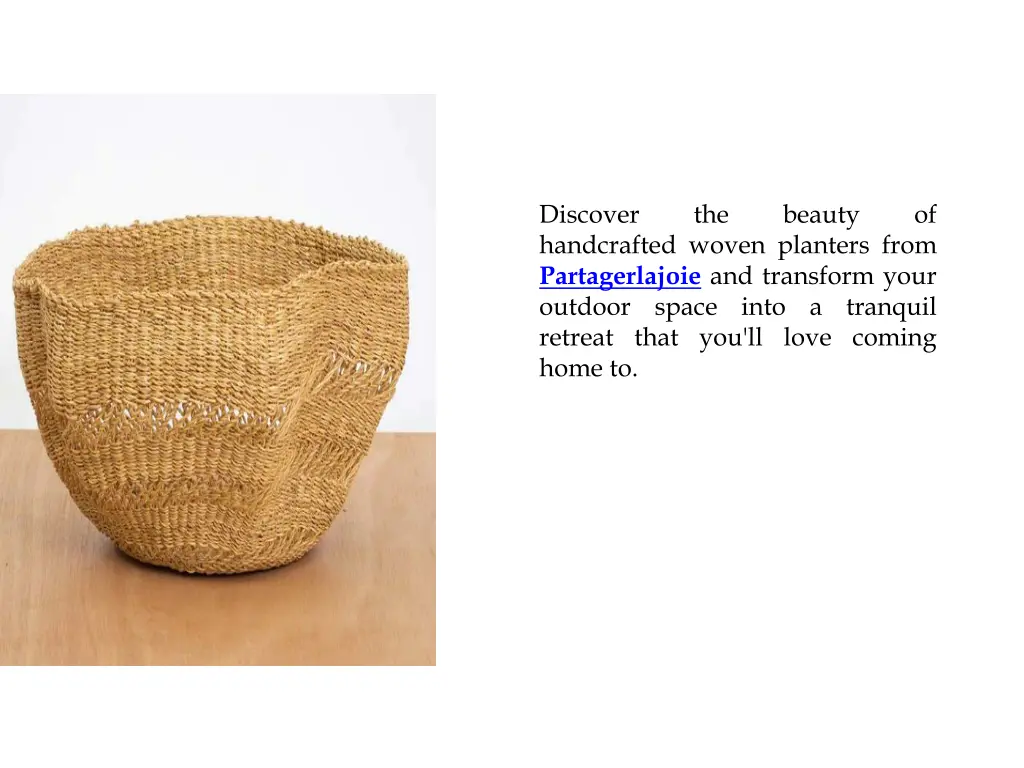 discover handcrafted woven planters from