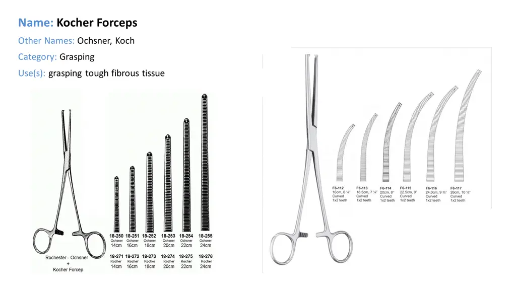 name kocher forceps