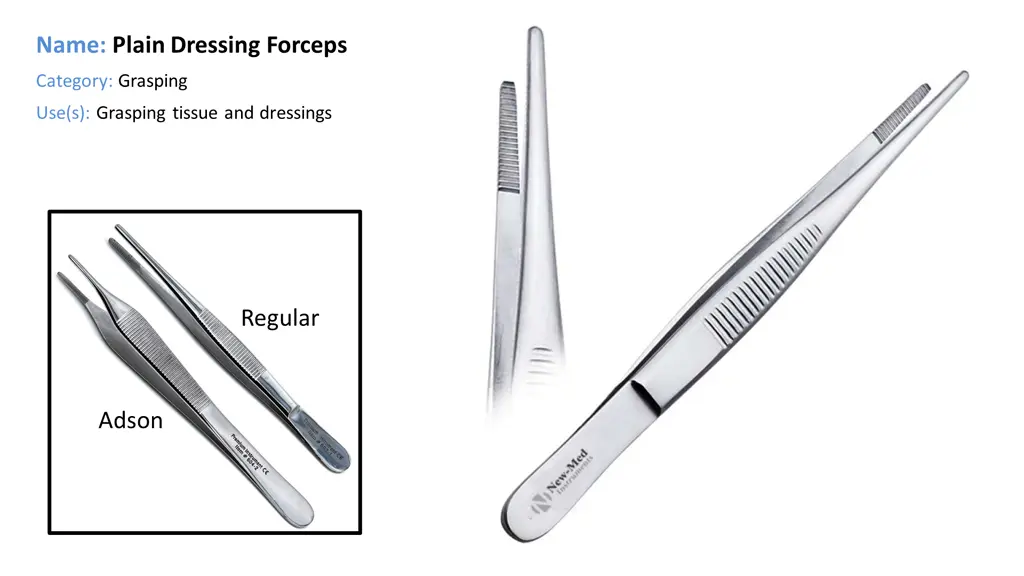 name plain dressing forceps