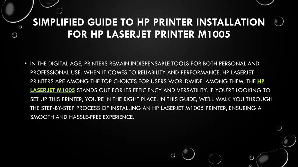 simplified guide to hp printer installation