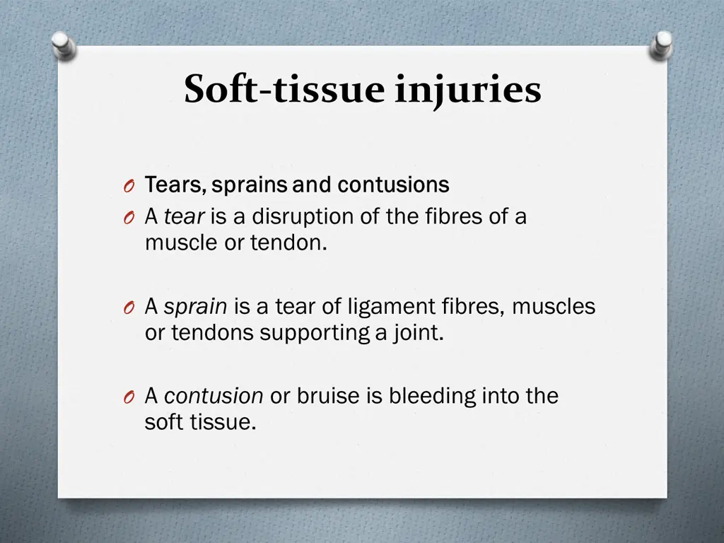 soft tissue injuries