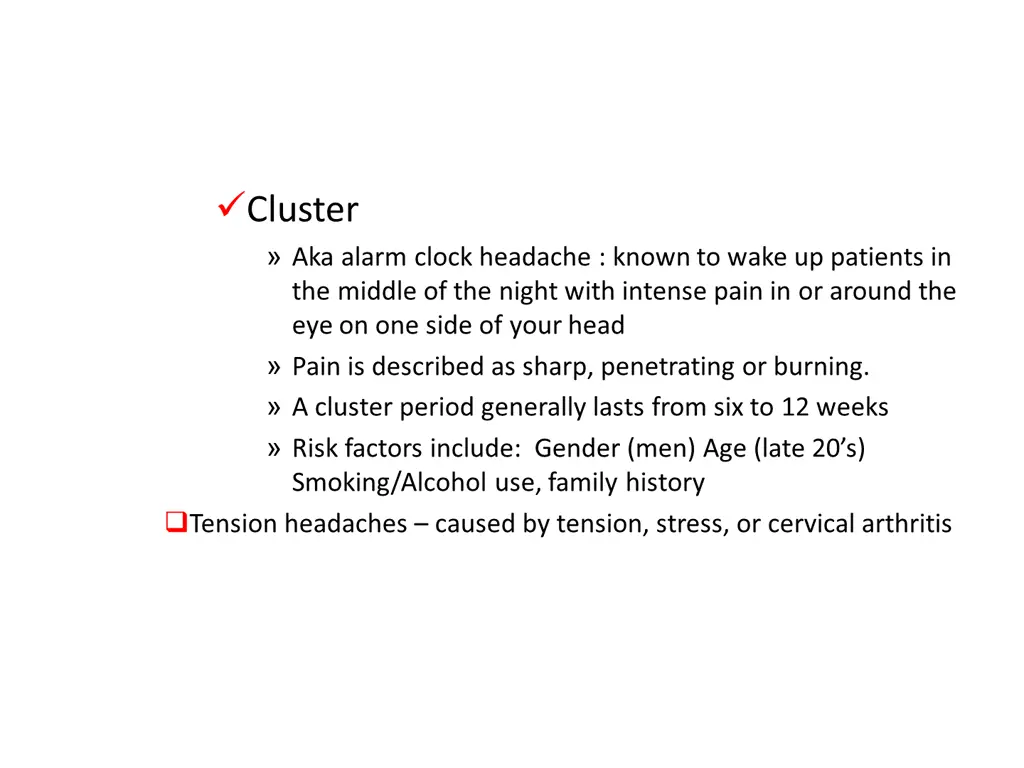 cluster aka alarm clock headache known to wake