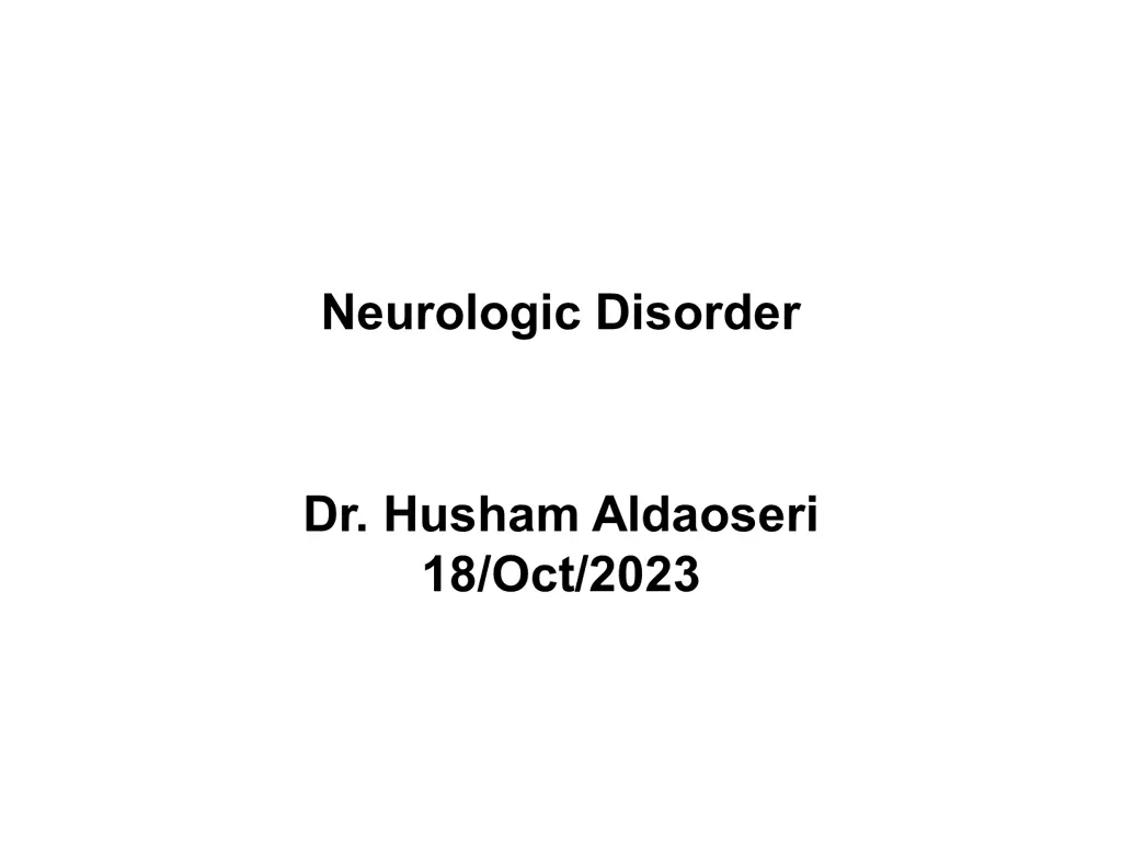 neurologic disorder