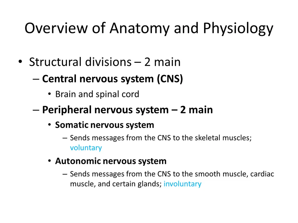 overview of anatomy and physiology