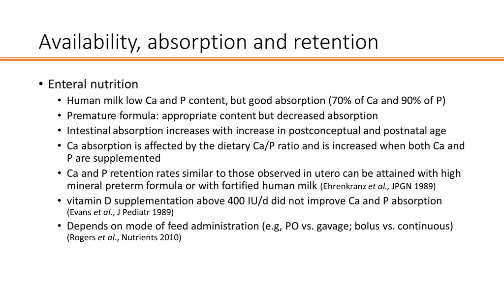 availability absorption and retention