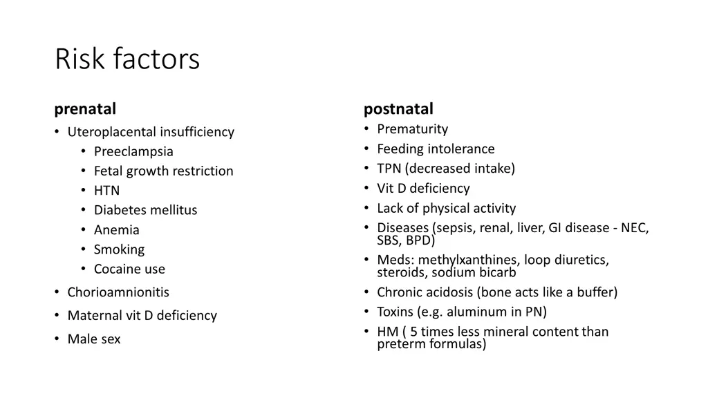 risk factors