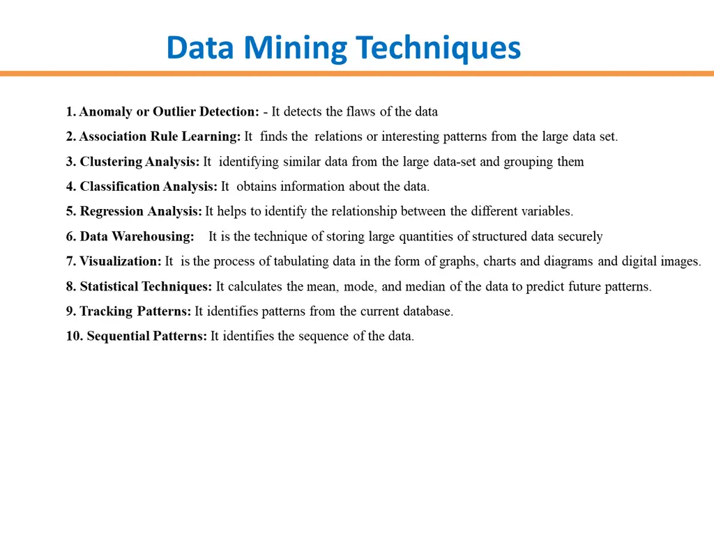 data mining techniques