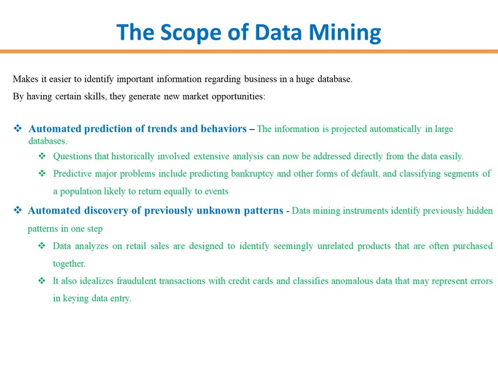 the scope of data mining