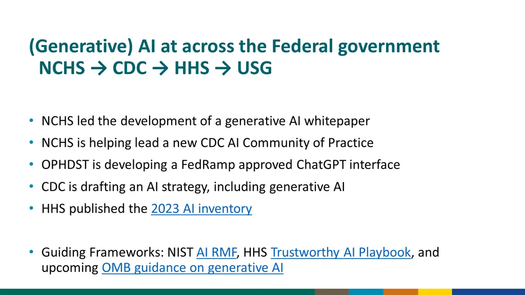 generative ai at across the federal government