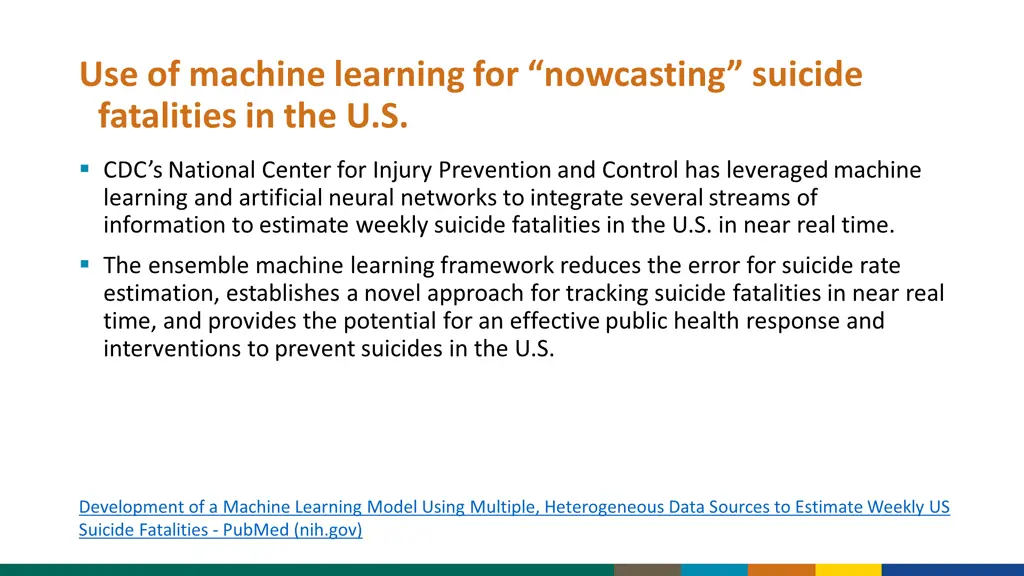 use of machine learning for nowcasting suicide