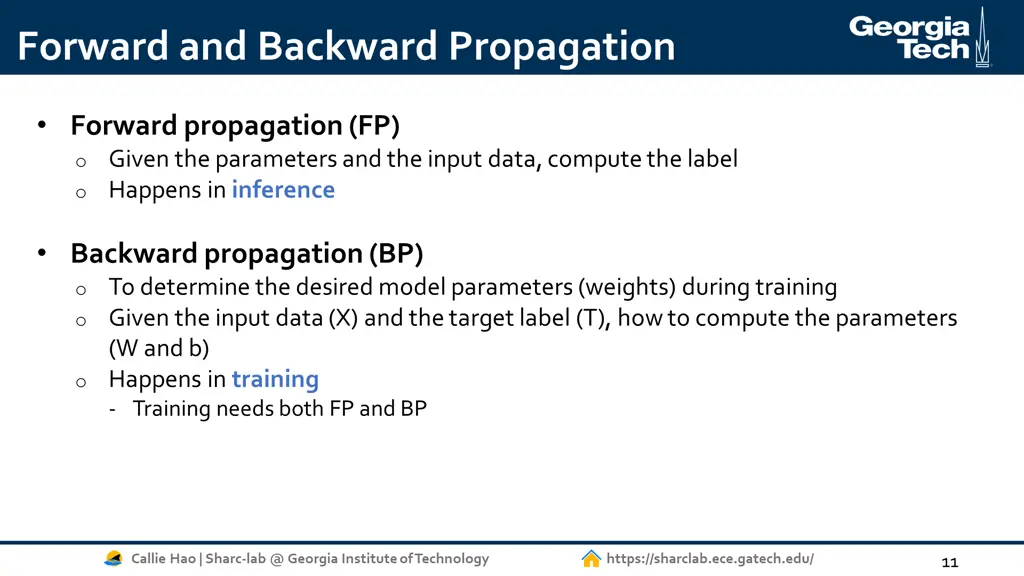 forward and backward propagation