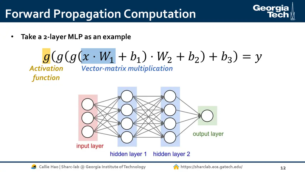 forward propagation computation