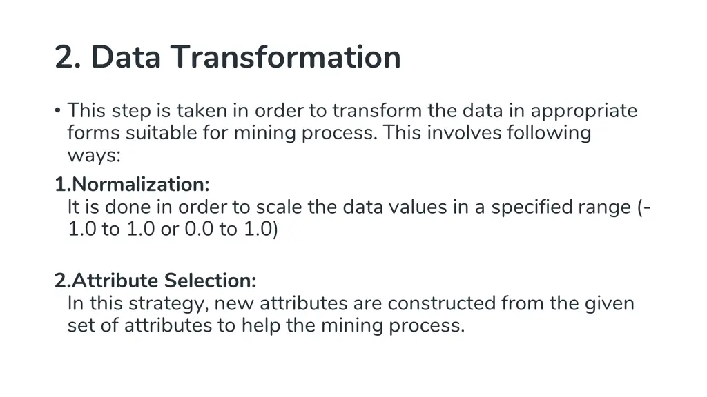 2 data transformation