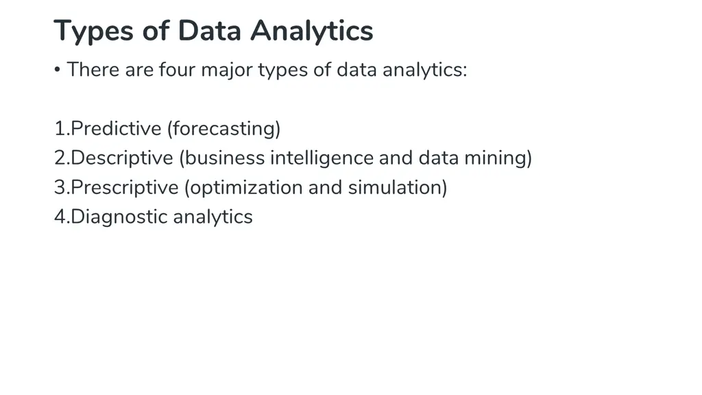 types of data analytics there are four major