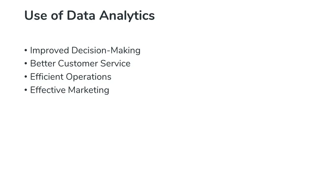 use of data analytics