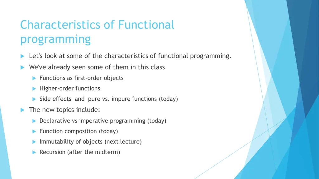 characteristics of functional programming