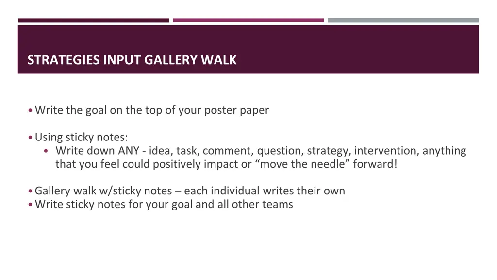 strategies input gallery walk