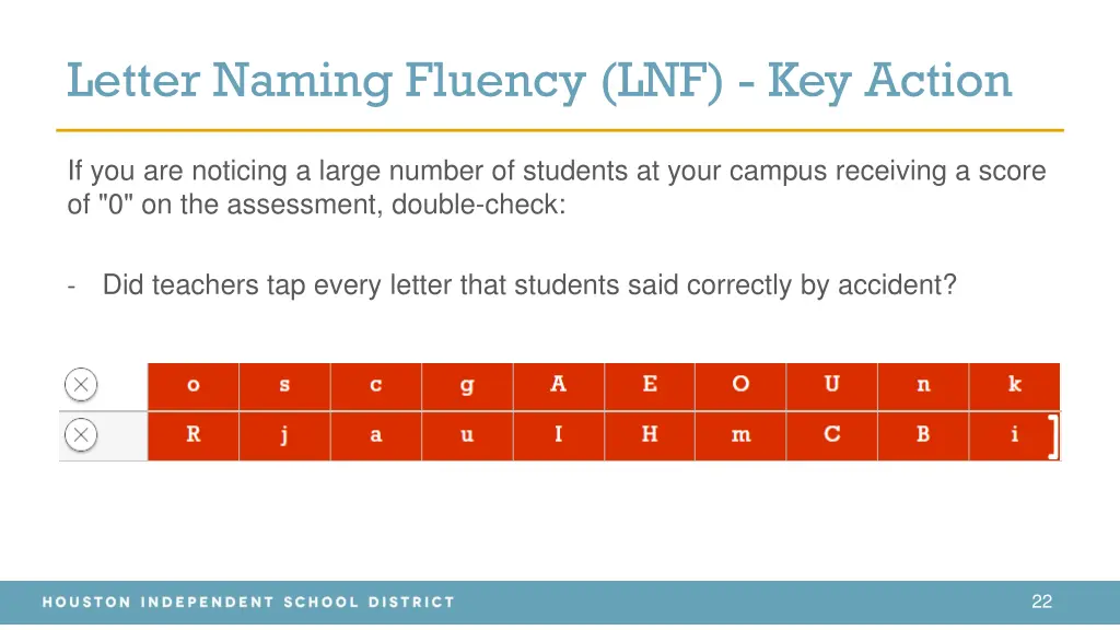 letter naming fluency lnf key action