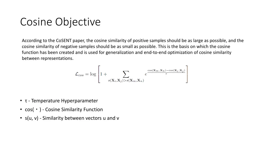 cosine objective