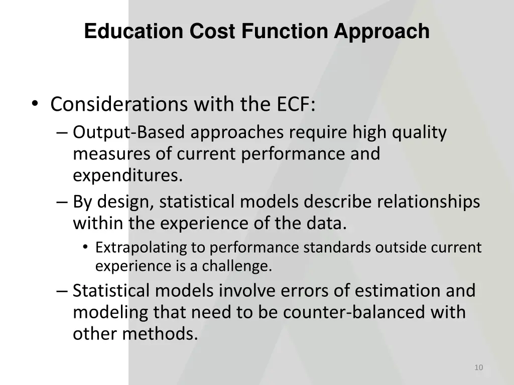 education cost function approach 1