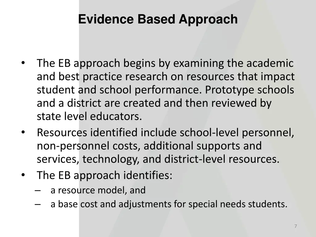 evidence based approach