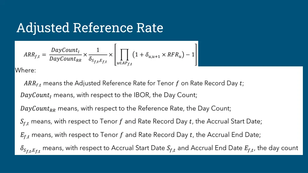 adjusted reference rate